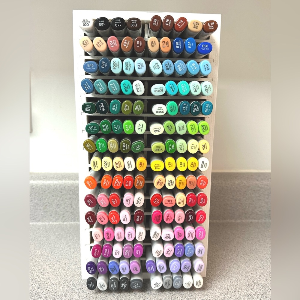 149 Copic Sketch Markers + Stamp-n-Storage Marker Organizer